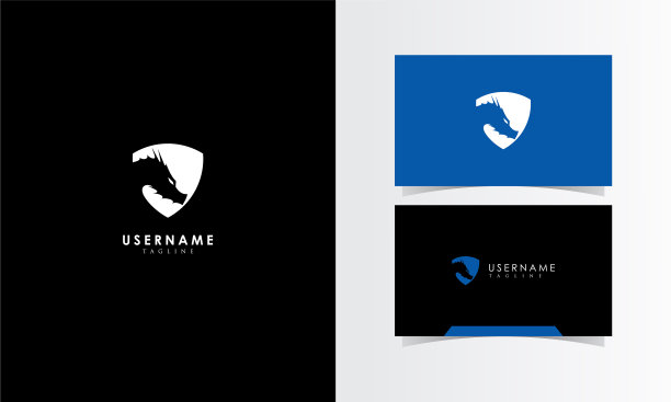 龙盾标志标志与名片图片下载