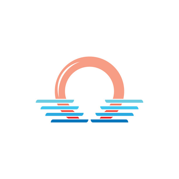太阳蓝波浪渐变抽象logo图片下载