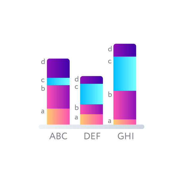 统计彩色图表孤立在白色上图片下载