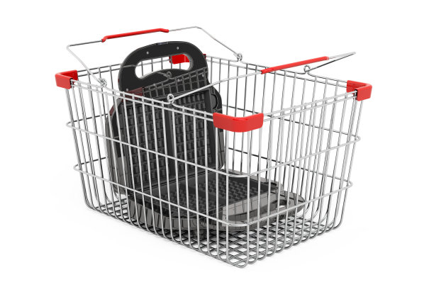 购物篮内的华夫饼铁，3D渲染图片下载