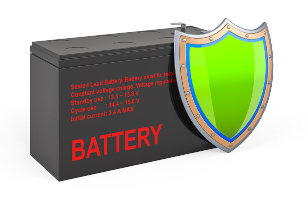 密封UPS电池与屏蔽，3D渲染隔离在白色背景图片下载