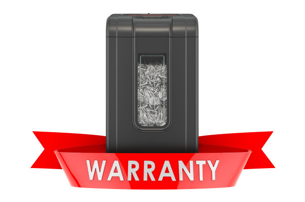 碎纸机保修概念。3D渲染孤立的白色背景图片下载