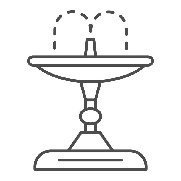 喷泉细线标志园林和园艺图片下载