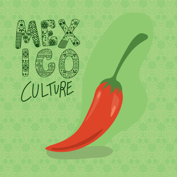 墨西哥文化与辣椒设计图片下载