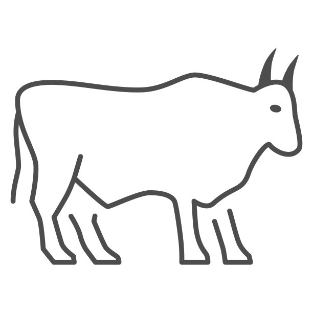 牛细线图标农场动物概念牛图片下载