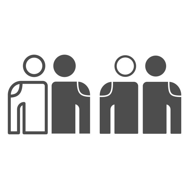 白色和黑色的友谊线和固体图标图片下载