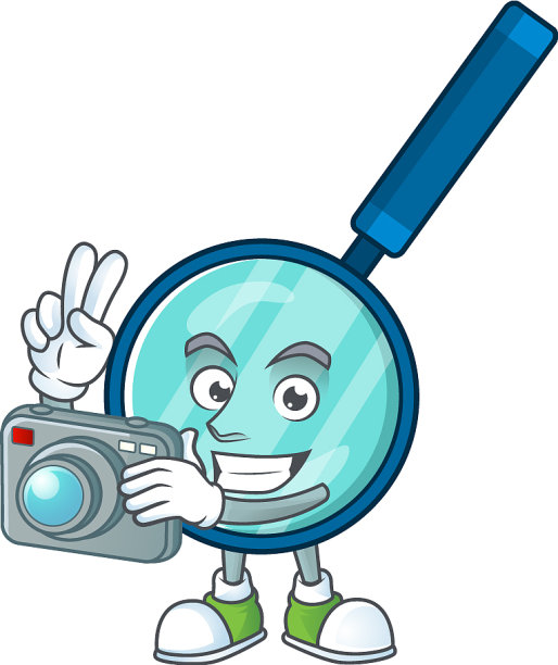 放大镜摄影师吉祥物设计图片下载