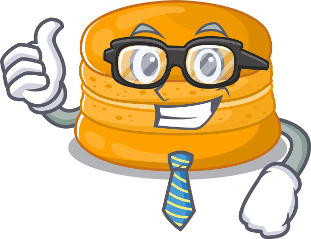 橙色的马卡龙商人卡通人物图片下载