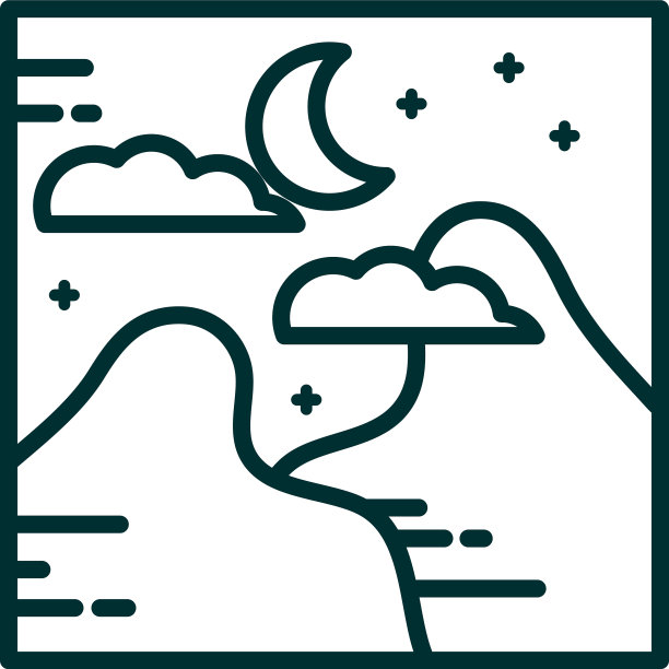 山水，山川，自然，夜晚，月亮，云彩，天空图片下载