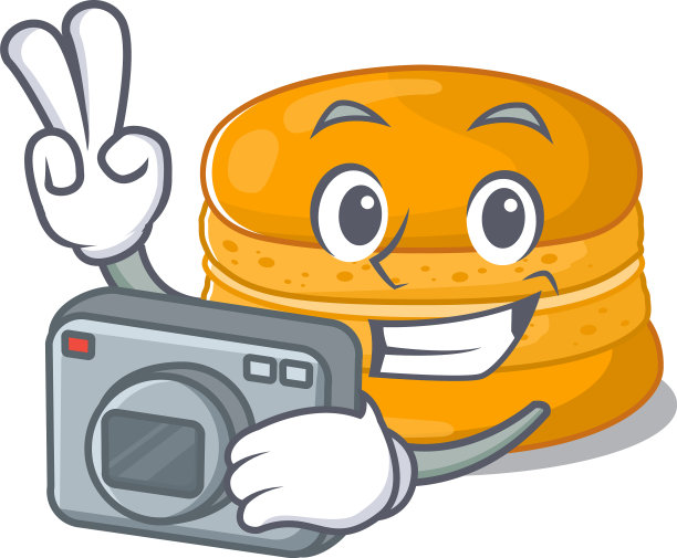 橙色马卡龙作为吉祥物设计专业图片下载