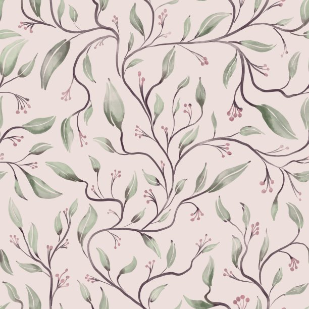 水彩画春天模式图片下载