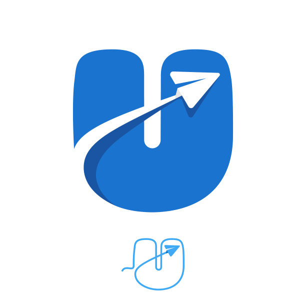 由线条和负形组成的U字母logo合集图片下载