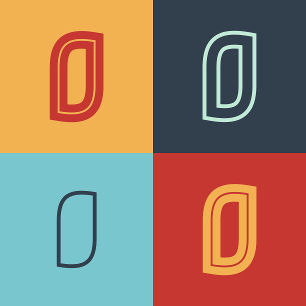 艺术装饰灵感的字母o标志设置与线图片下载