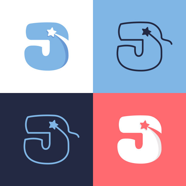 J字母标志组成的彗星尾巴和图片下载