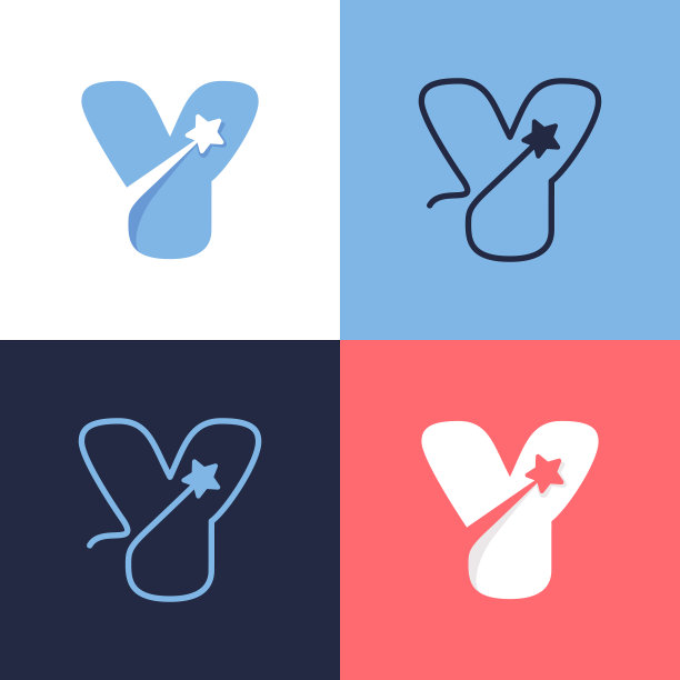 Y字母彗星尾巴Logo图片下载