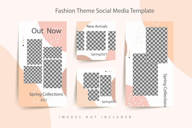 时尚女性在线社交媒体模板图片下载