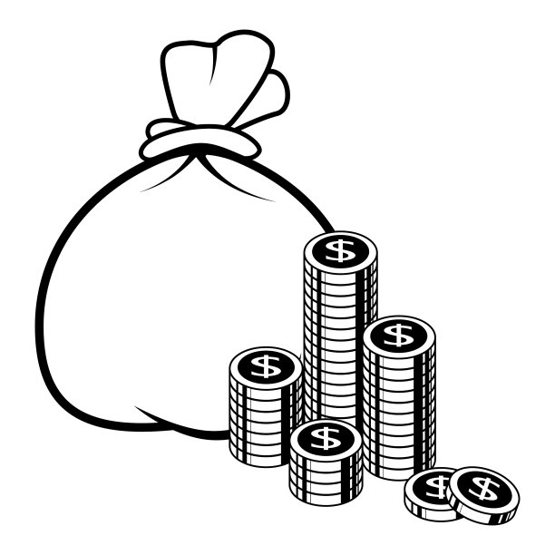 袋子里有钱的图标，袋子里有美元硬币图片下载