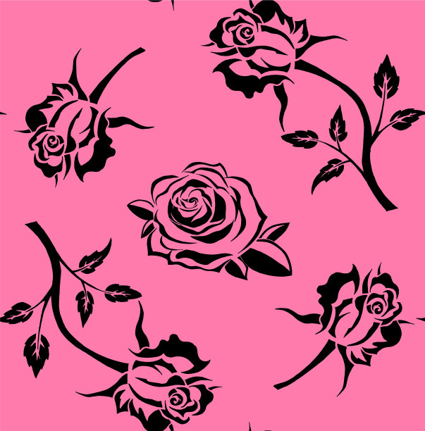 玫瑰无缝图案玫瑰花蕾无缝图案图片下载