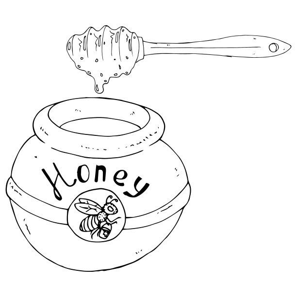 蜜罐，木勺，粘土图片下载