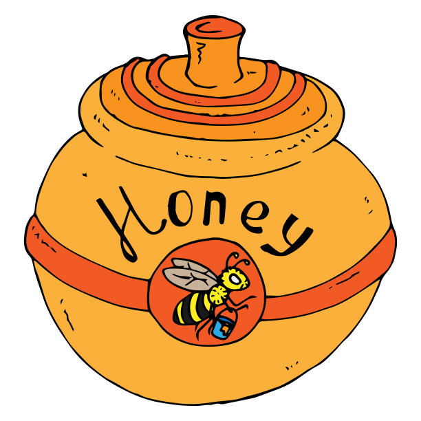 罐子里的蜂蜜是陶罐里为蜂蜜手绘的图片下载