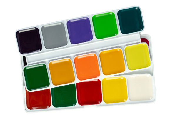 文件包含裁剪路径。盒装水彩画用颜料。艺术和创意的概念。图片下载