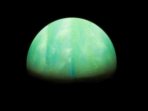 美丽的绿色星球在太空，行星的背景图片下载