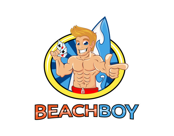 沙滩男孩标志设计图片下载