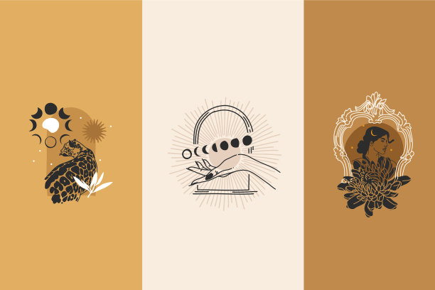 手绘抽象股票平面图形图片下载