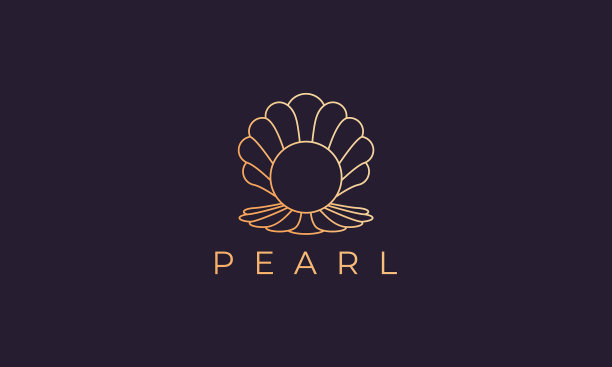 珠壳标志模板具有奢华和优雅图片下载