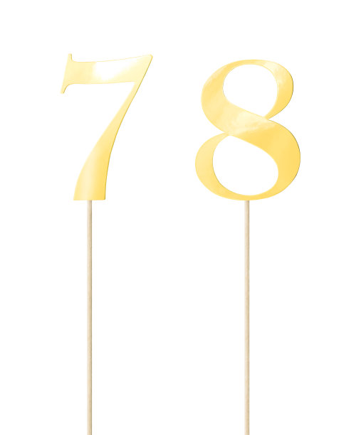 金色数字蛋糕顶饰(七、八)图片下载