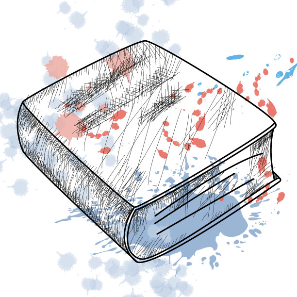 一个封闭的书在风格素描主题图片下载