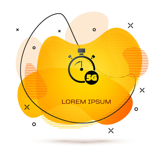 黑色数字速度表概念5g图标图片下载