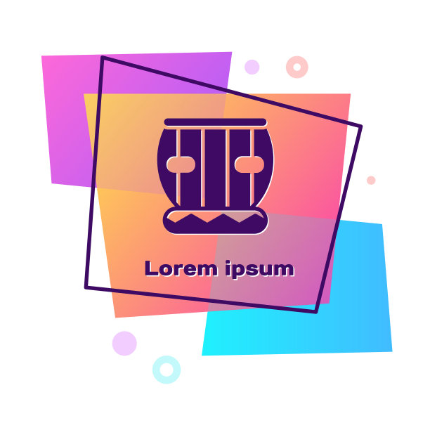 紫色的印度乐器手鼓图标图片下载