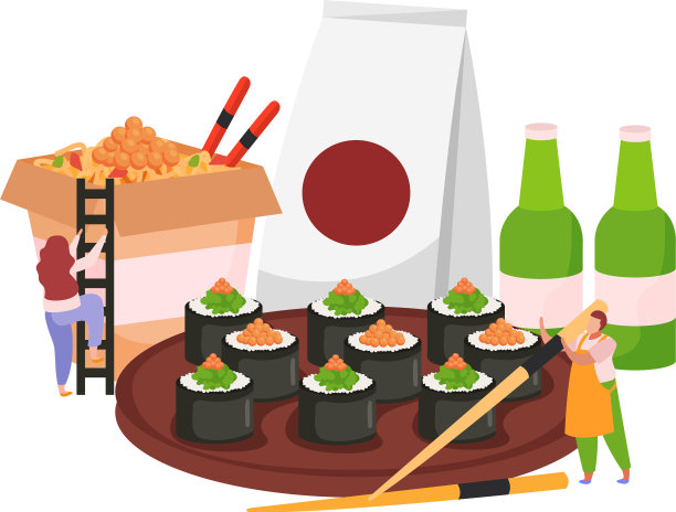 寿司平色构图图片下载