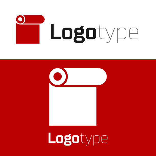 红色卷纸图标孤立在白色图片下载