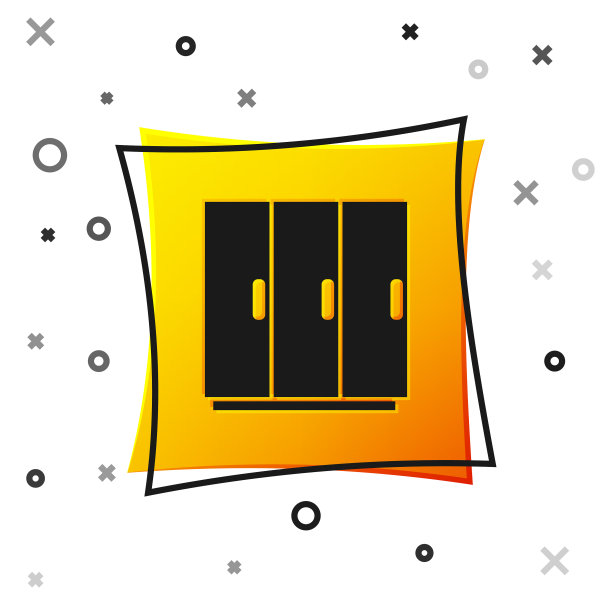 黑色衣橱图标孤立在白色背景图片下载