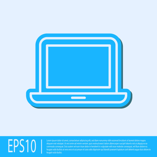 黑色笔记本电脑图标孤立在白色背景图片下载