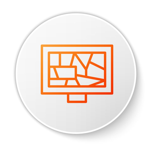 橙色线图片艺术图标孤立在白色图片下载