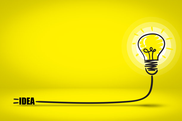 插图:一个插有“IDEA”字样的灯泡图片下载