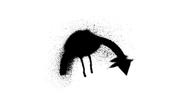 垃圾纹理箭头喷漆标志。图片下载