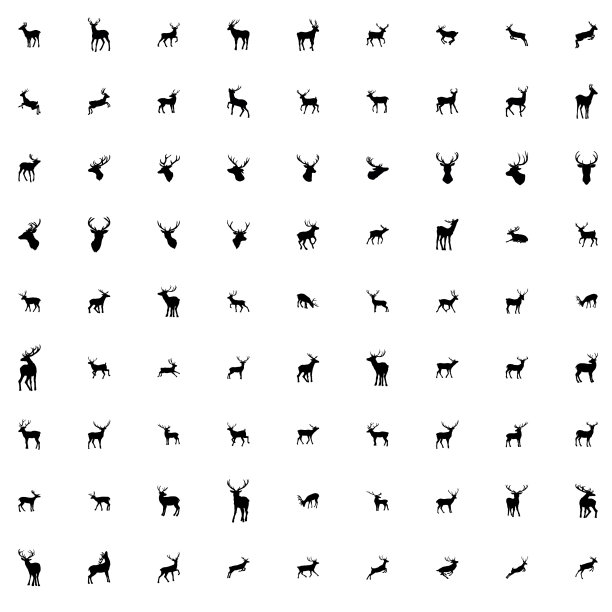 设鹿黑影鹿孤立上图片下载