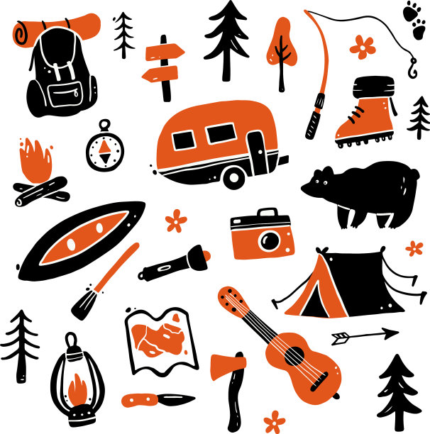 设置手绘露营设备图片下载