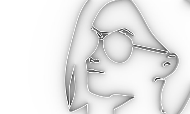 一个女性头部的剪影。图片下载