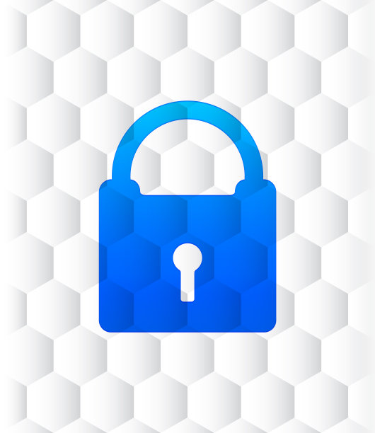 挂锁图标六边形无缝图案抽象白色背景图片下载