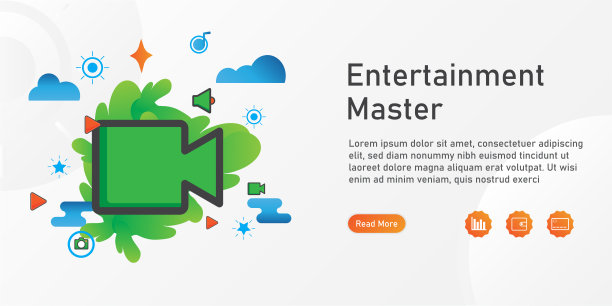 entertainment登陆页面模板。创意网站模板设计。矢量插图。图片下载