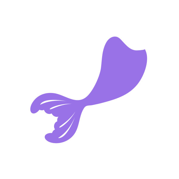 美丽的美人鱼尾巴矢量海洋美人鱼尾巴设计孤立在白色的背景图片下载