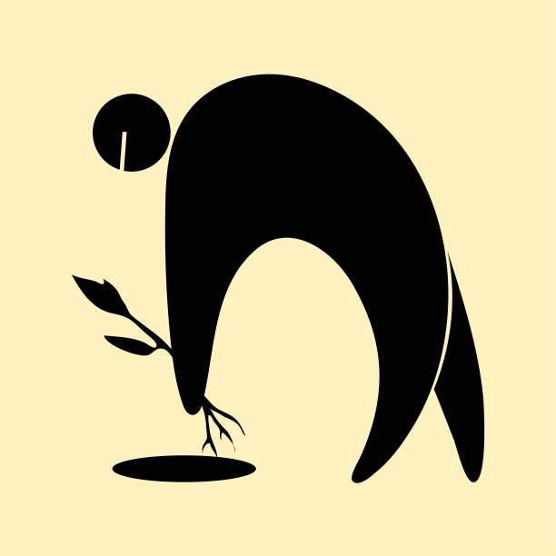 矢量程式化的剪影一个人移栽幼苗到地面。图标,符号,象形图。春工的概念在个人、农地、生态上。植物幼苗。图片下载