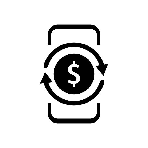 现金返还手机图标。存钱的概念。钱退款。向量EPS 10。在白色背景上隔离图片下载