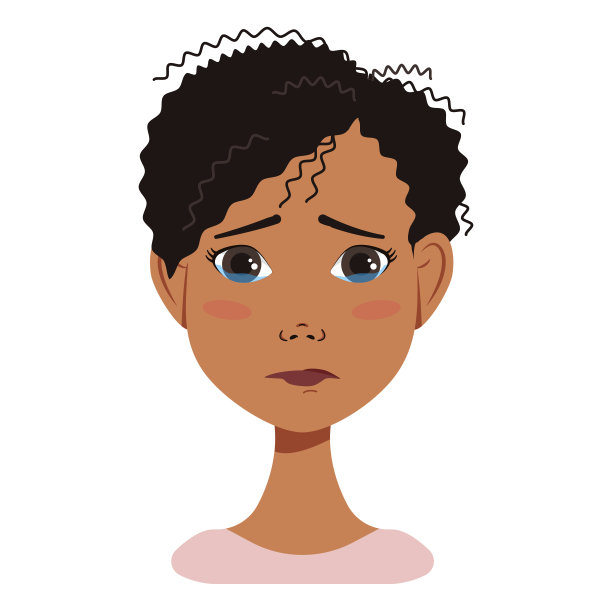 非裔美国女性的面部表情化身，有着不同的情感图片下载