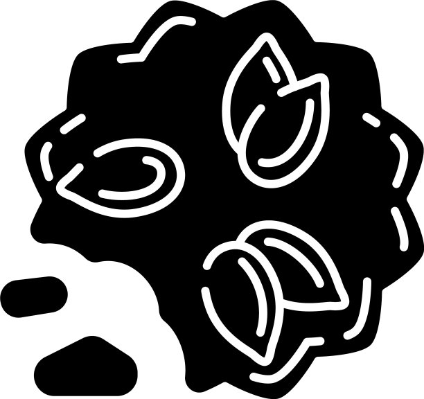 南瓜籽饼干黑色象形图标图片下载